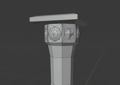 The low-poly model with its wireframe in Blender. The top is a separate mesh object.