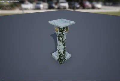 A texture variation of the pillar that wasn't used in the final game with some ivy, rendered in the Unreal Engine.