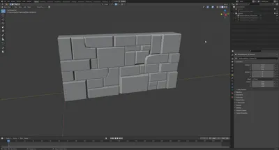 First (failed) approach to create a tiling wall asset: I low-poly modeled it in Blender and then did the high-poly sculpt in ZBrush.
