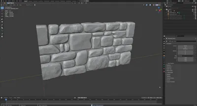 Back in Blender I retoplogized everything and put a cube between the stones as mortar so there are no wholes in it..