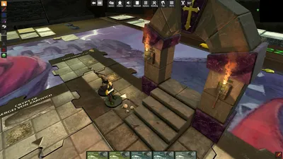In-game Screenshot of the Starting Tile used in a game of Castle Ravenloft in the Tabletop Simulator.